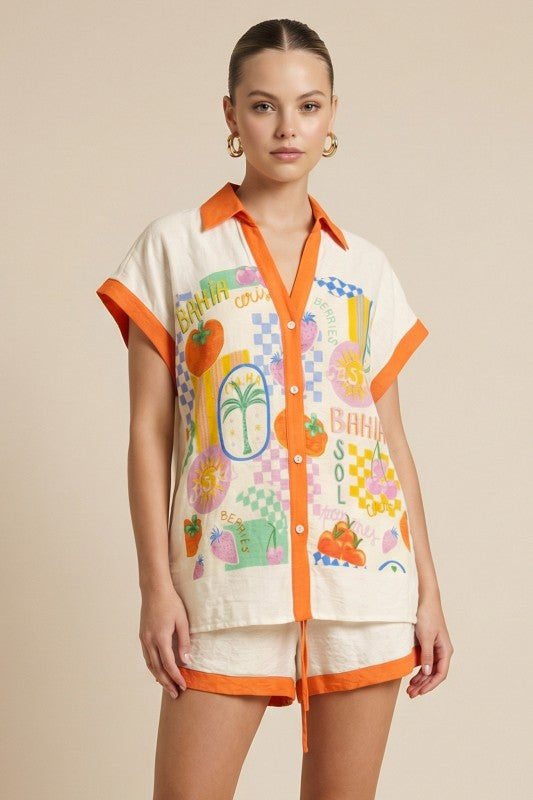 2258 Tomato Short Set