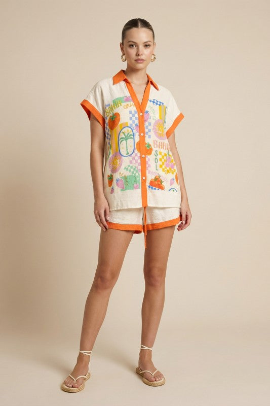 2258 Tomato Short Set