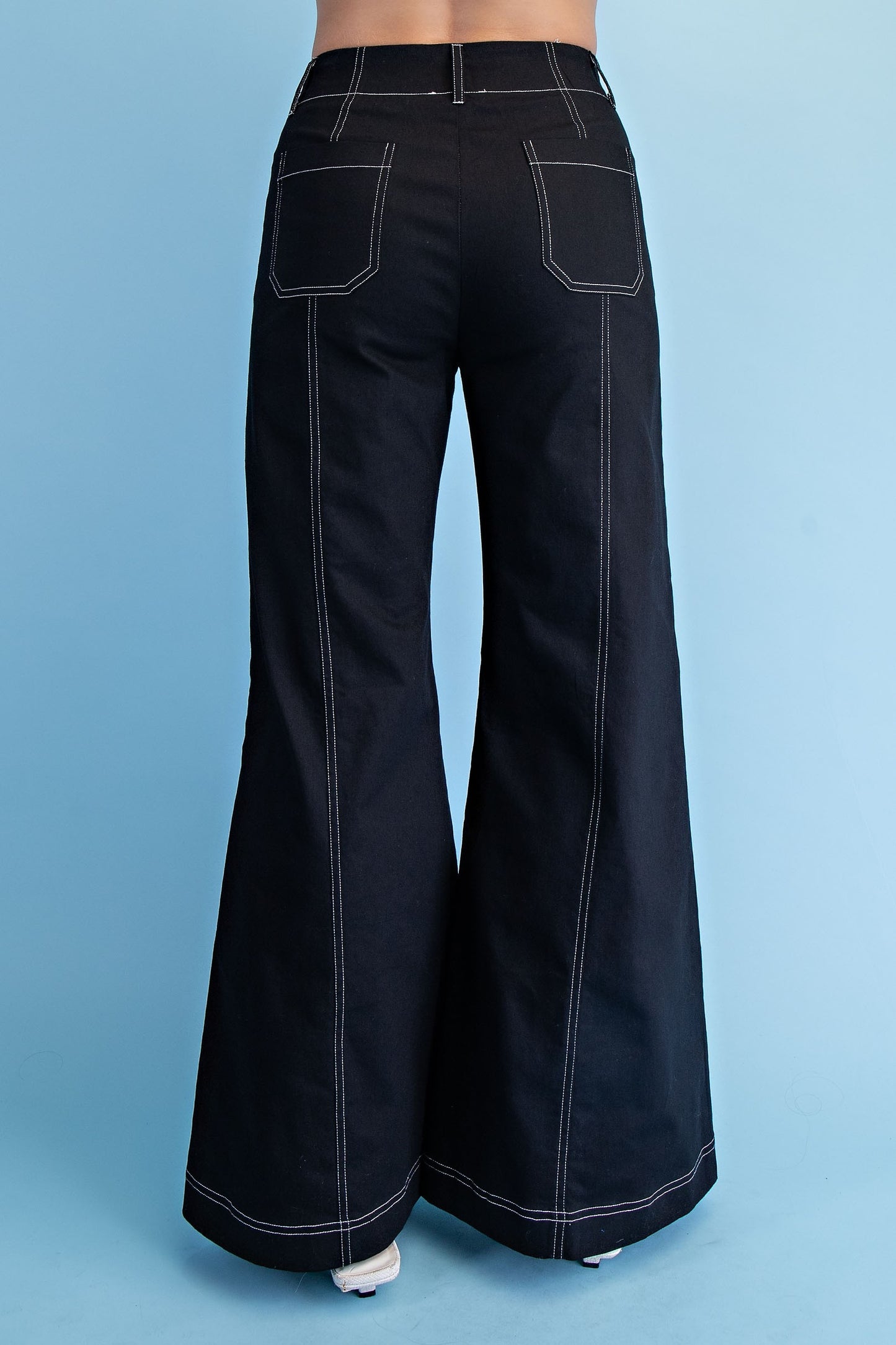 2498 White Stitch Zipper Pant