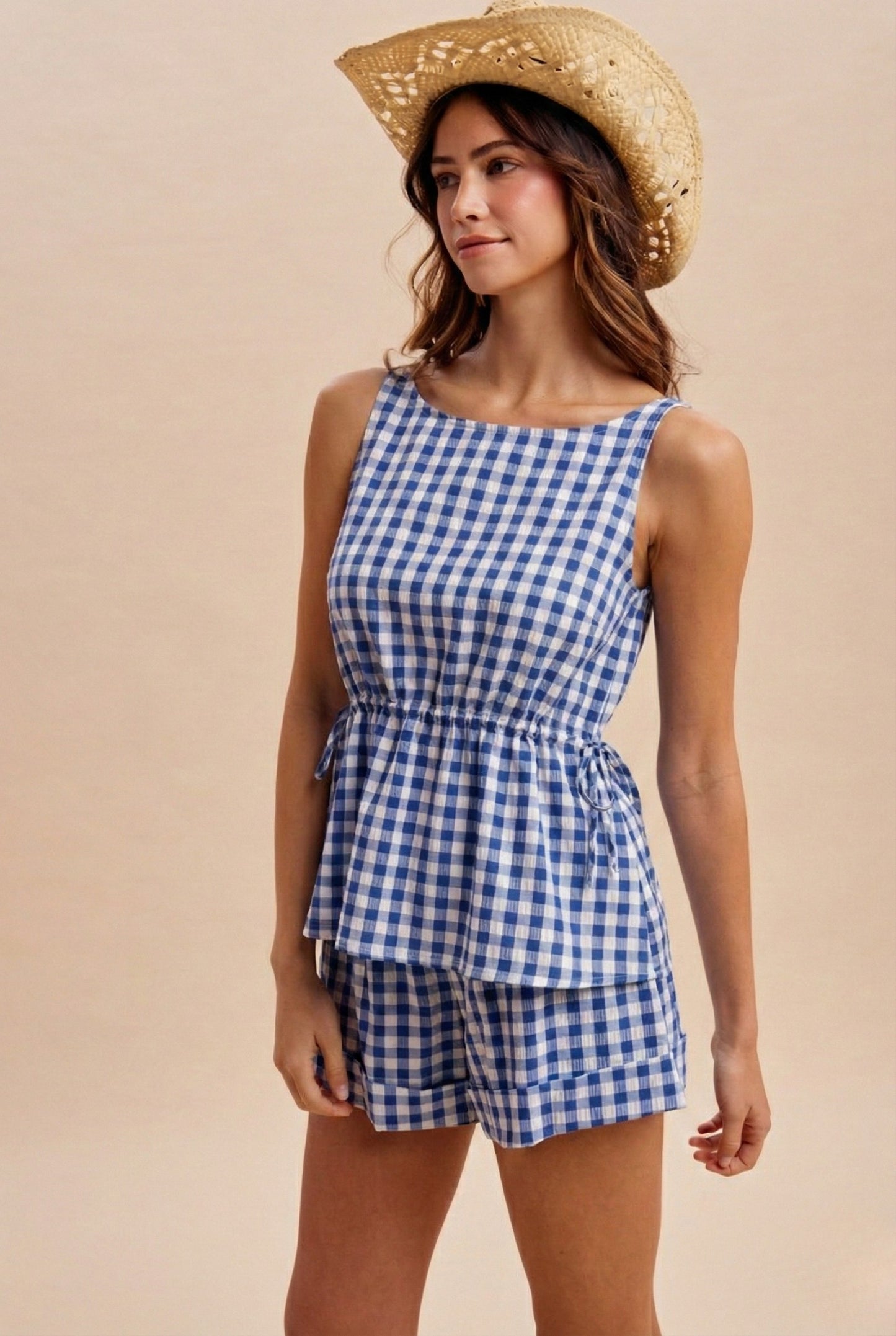 2442 Gingham Short Set