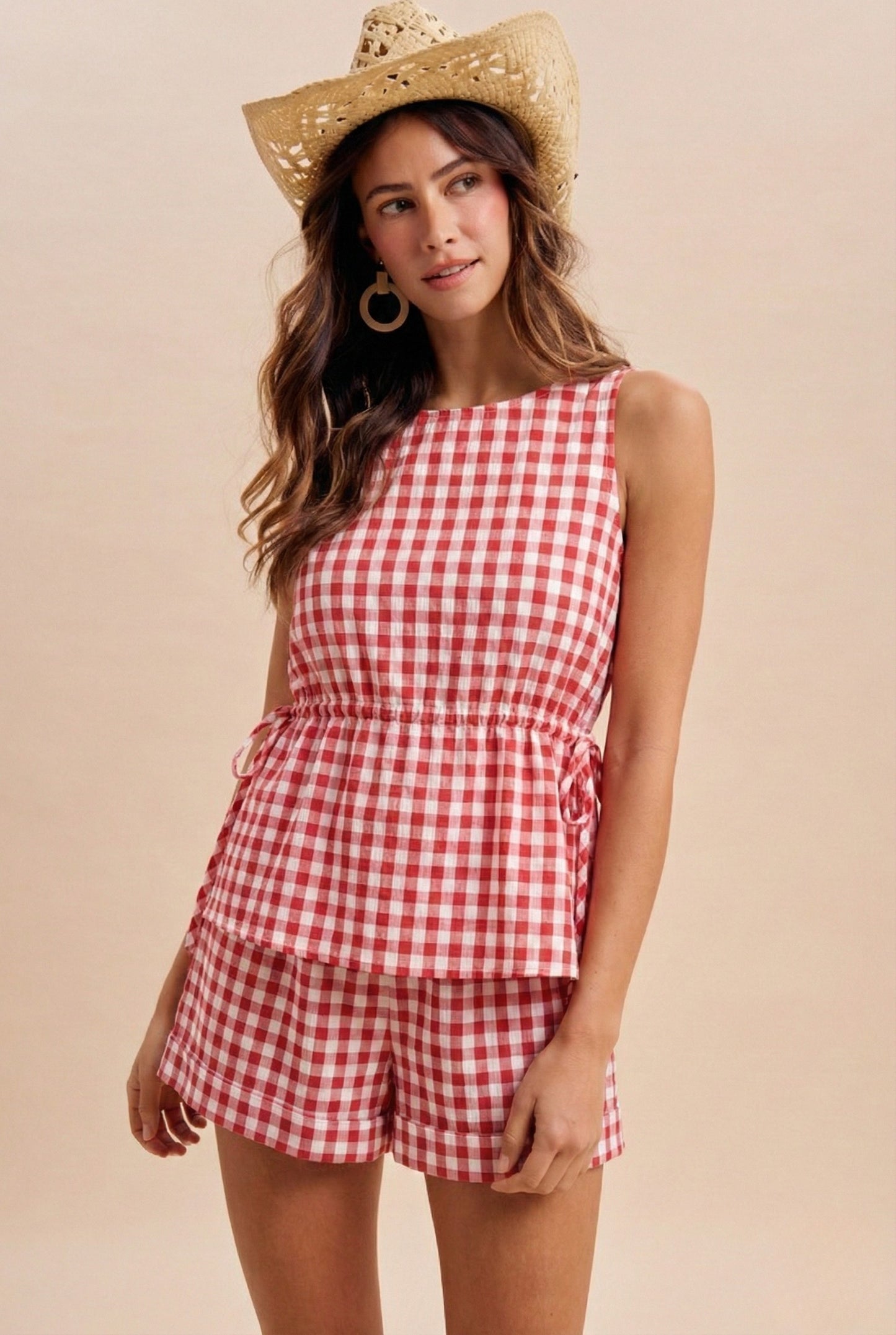 2442 Gingham Short Set