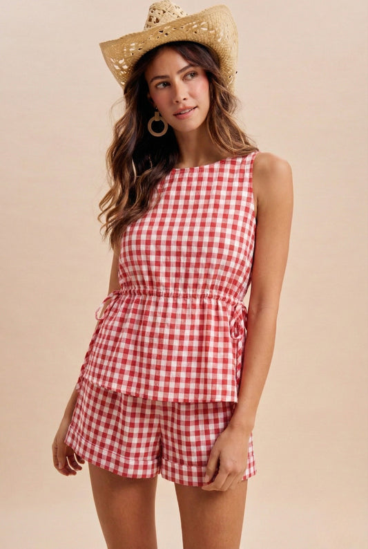 2442 Gingham Short Set