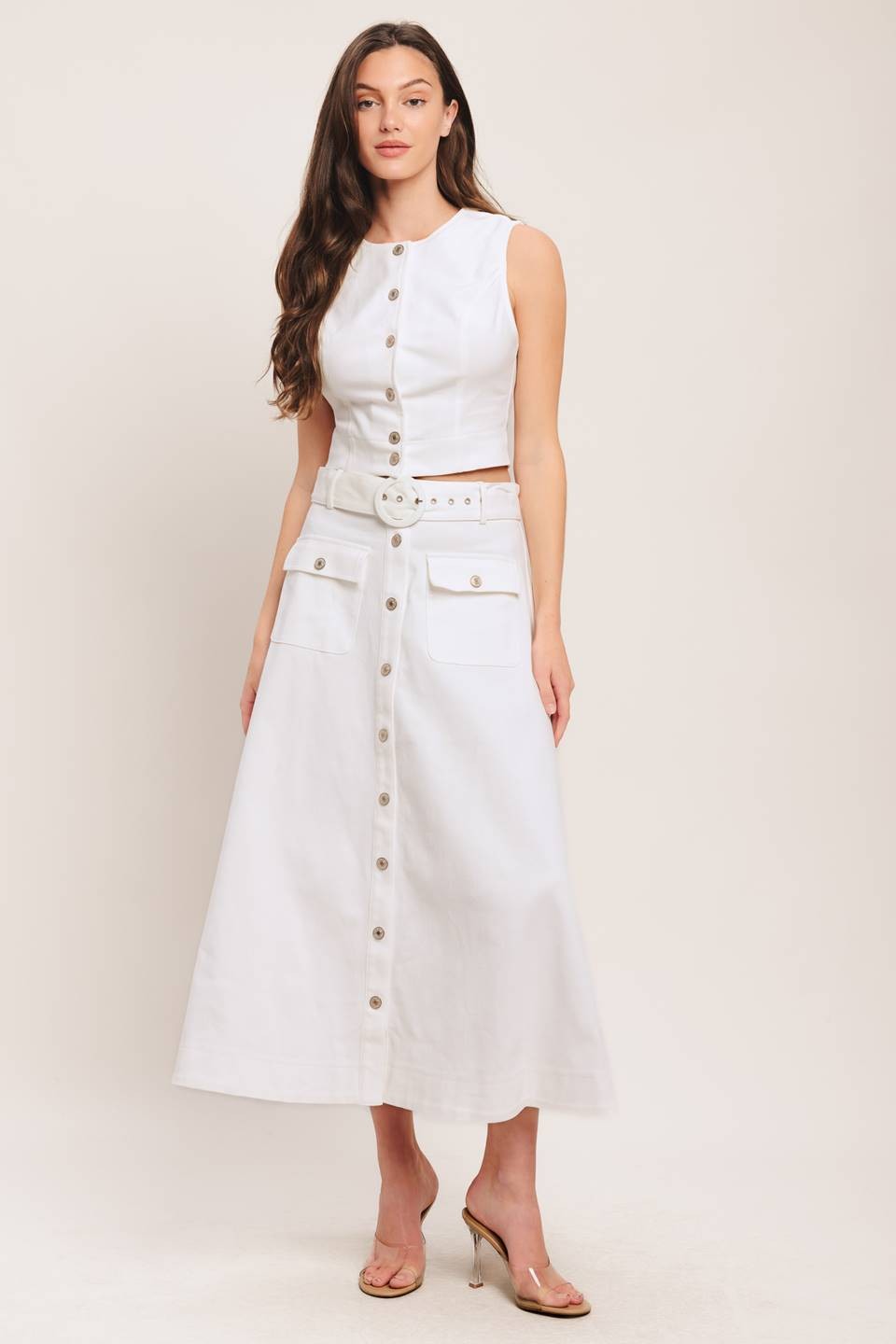 2310 Button Down Crop Top