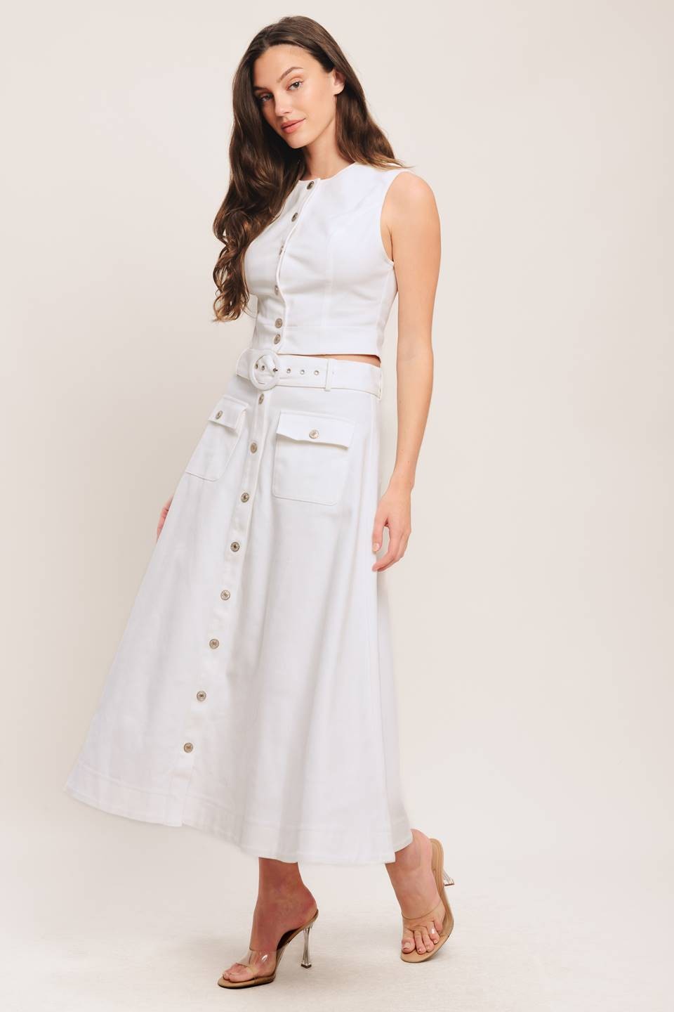2310 Button Down Crop Top