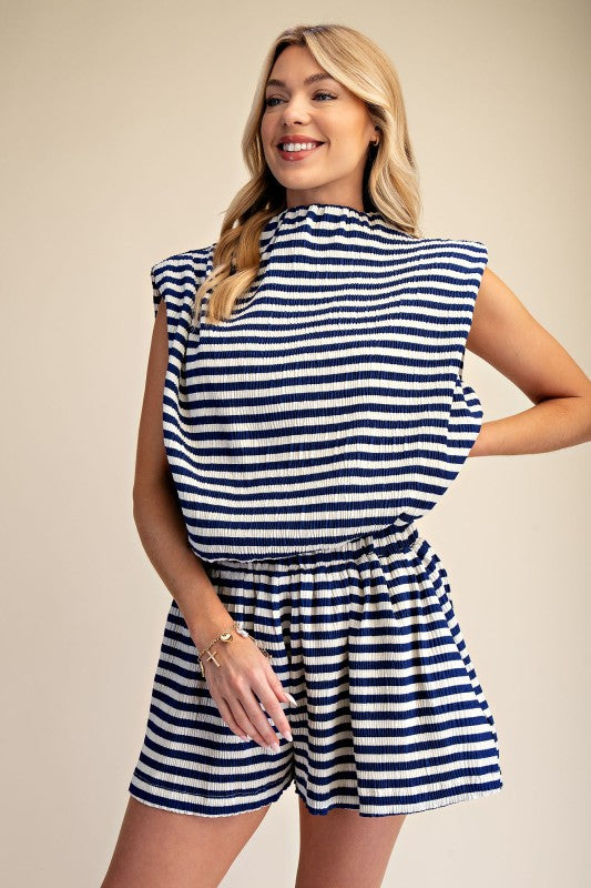 2181 Striped Short Set