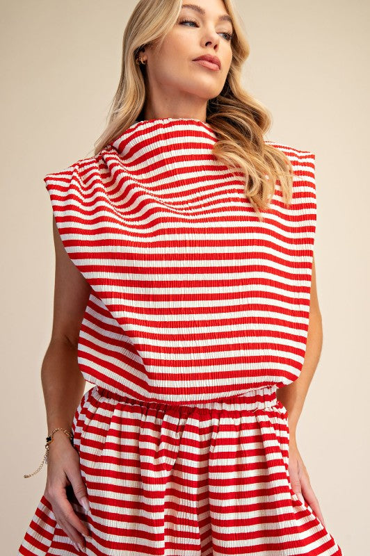 2181 Striped Short Set
