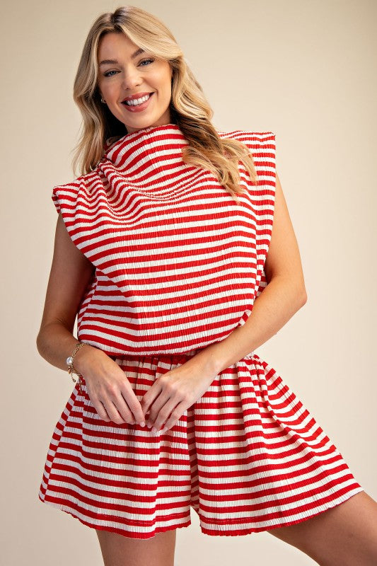 2181 Striped Short Set