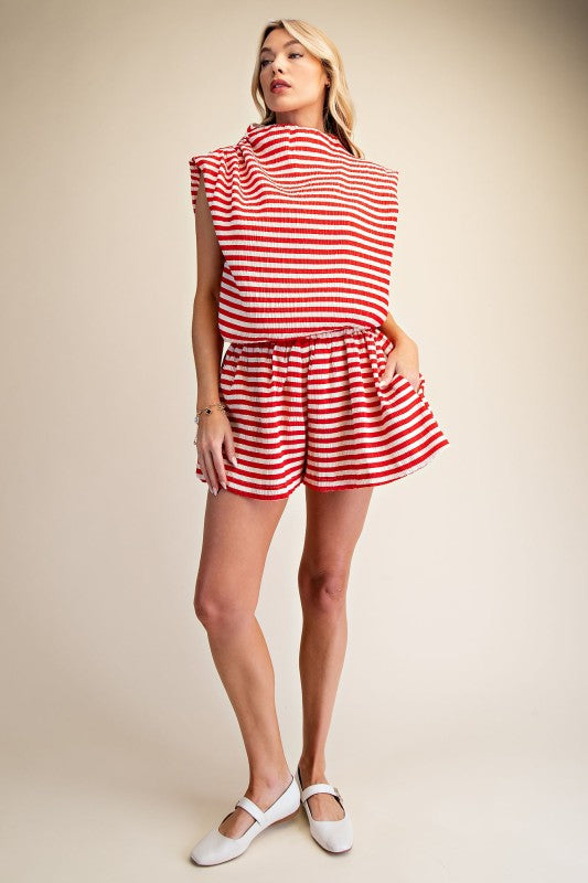 2181 Striped Short Set