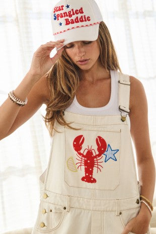 2502 Lobster Denim Barrel Overall
