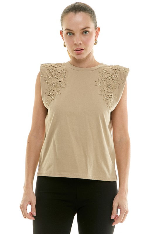 2161 Eyelet Muscle Tee