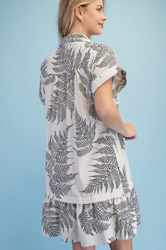 2188 Leave Drop Waist Dress