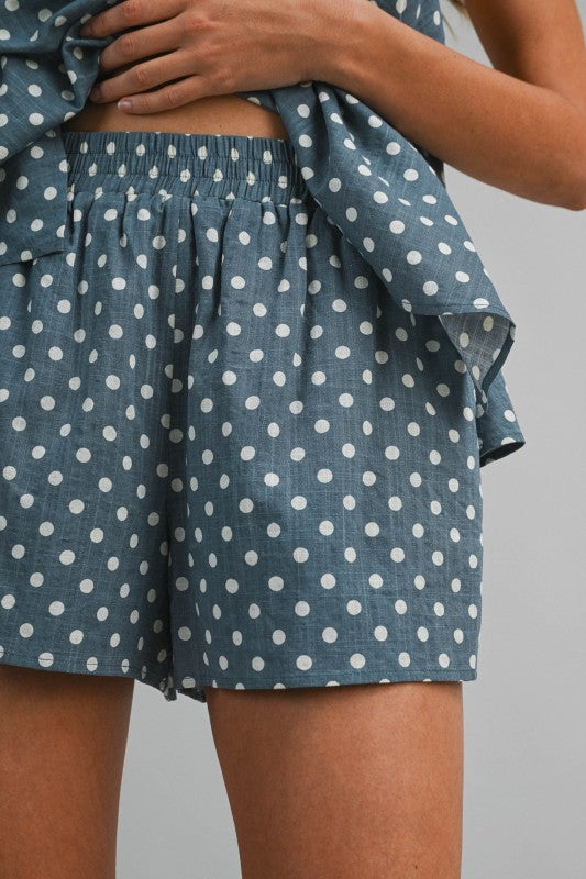 2376 Polka Dots Halter Top & Short Set