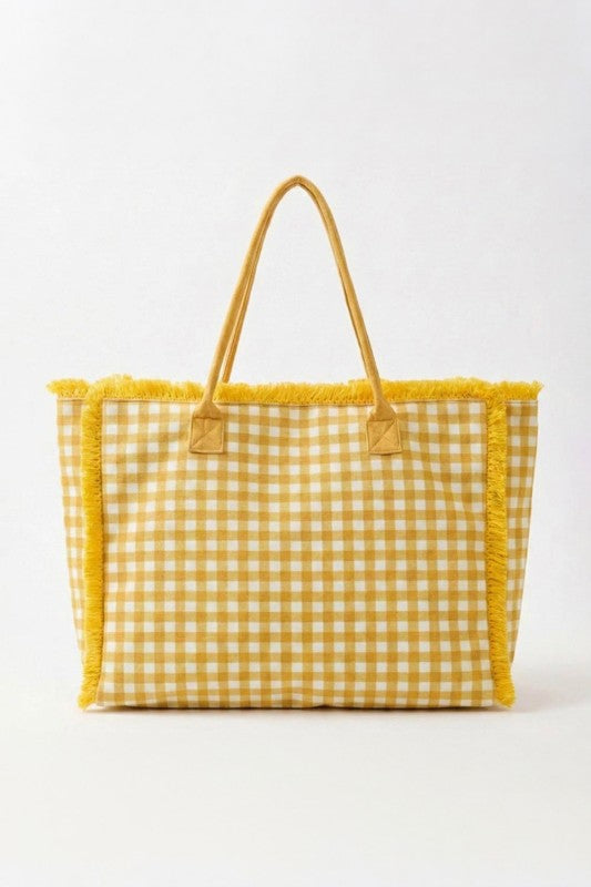 2191 Gingham Beach Bag