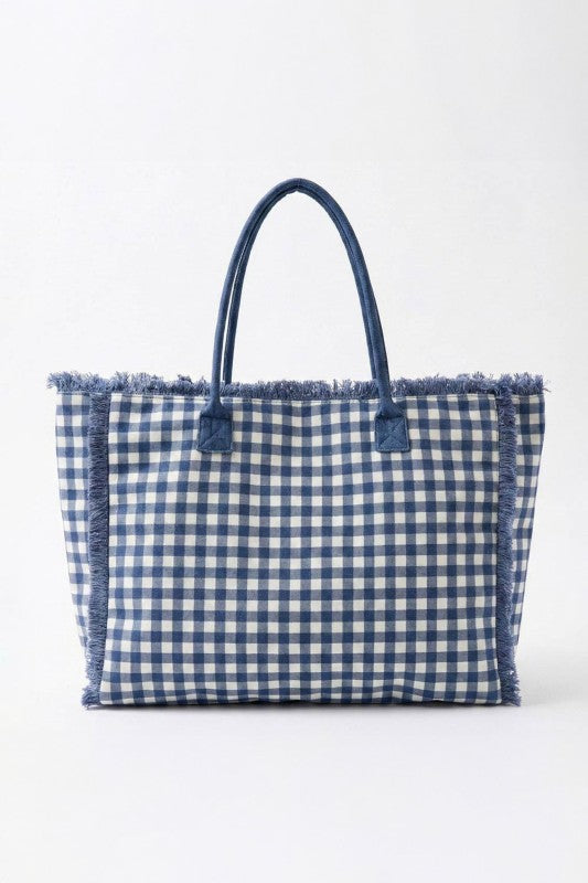 2191 Gingham Beach Bag