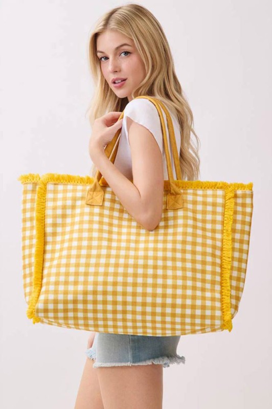 2191 Gingham Beach Bag
