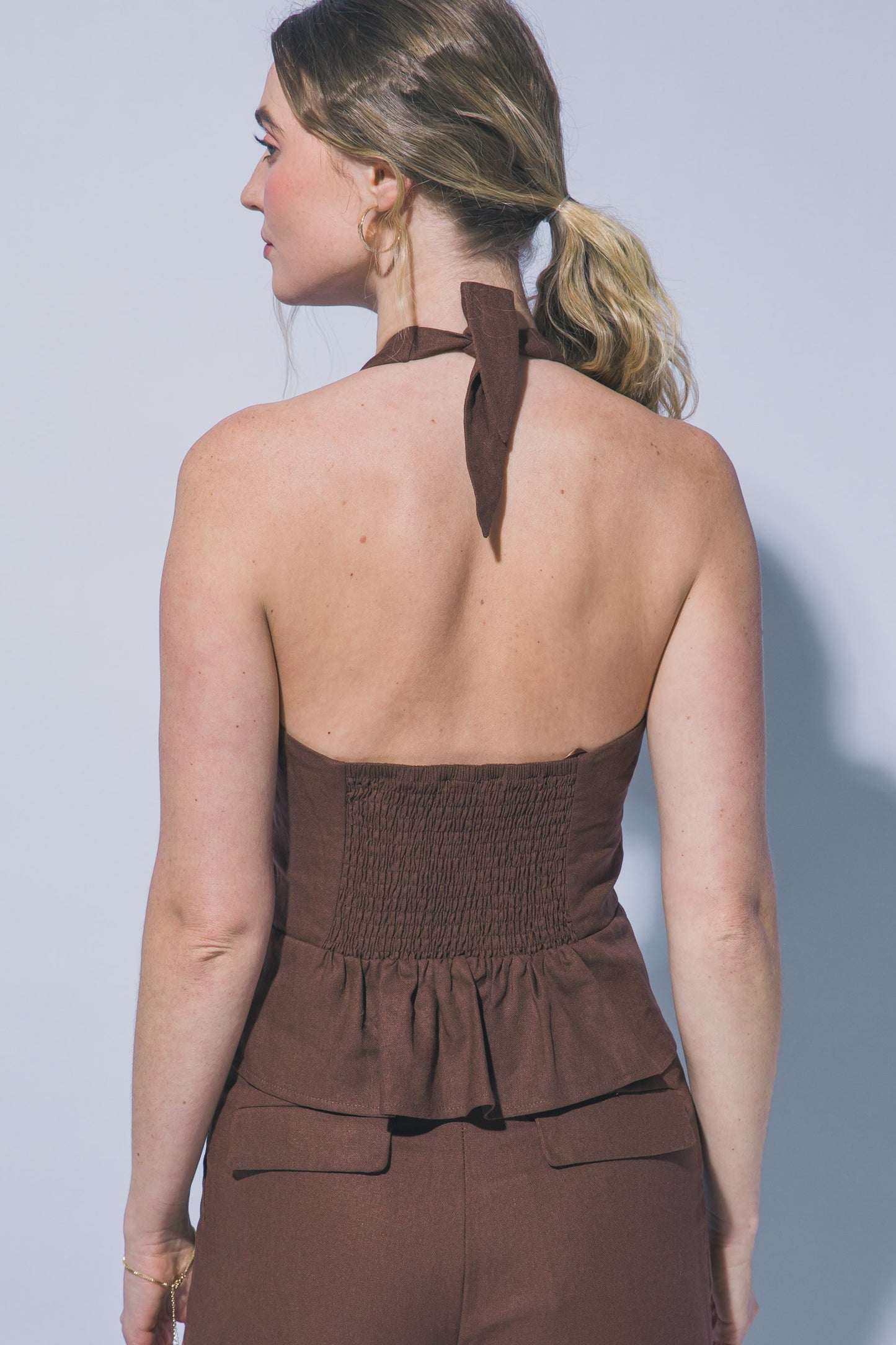 2559 Button Down Halter Top