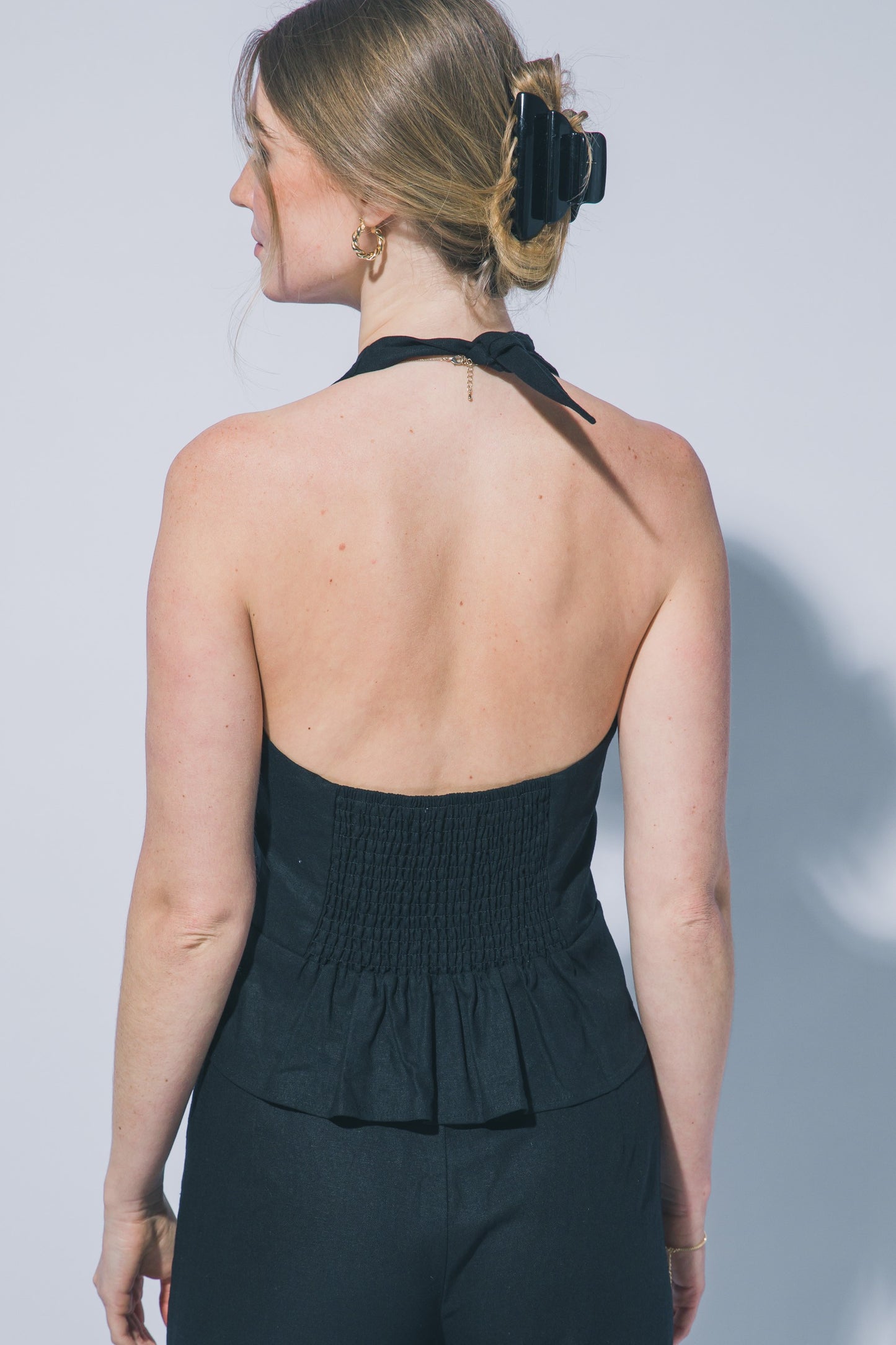 2559 Button Down Halter Top