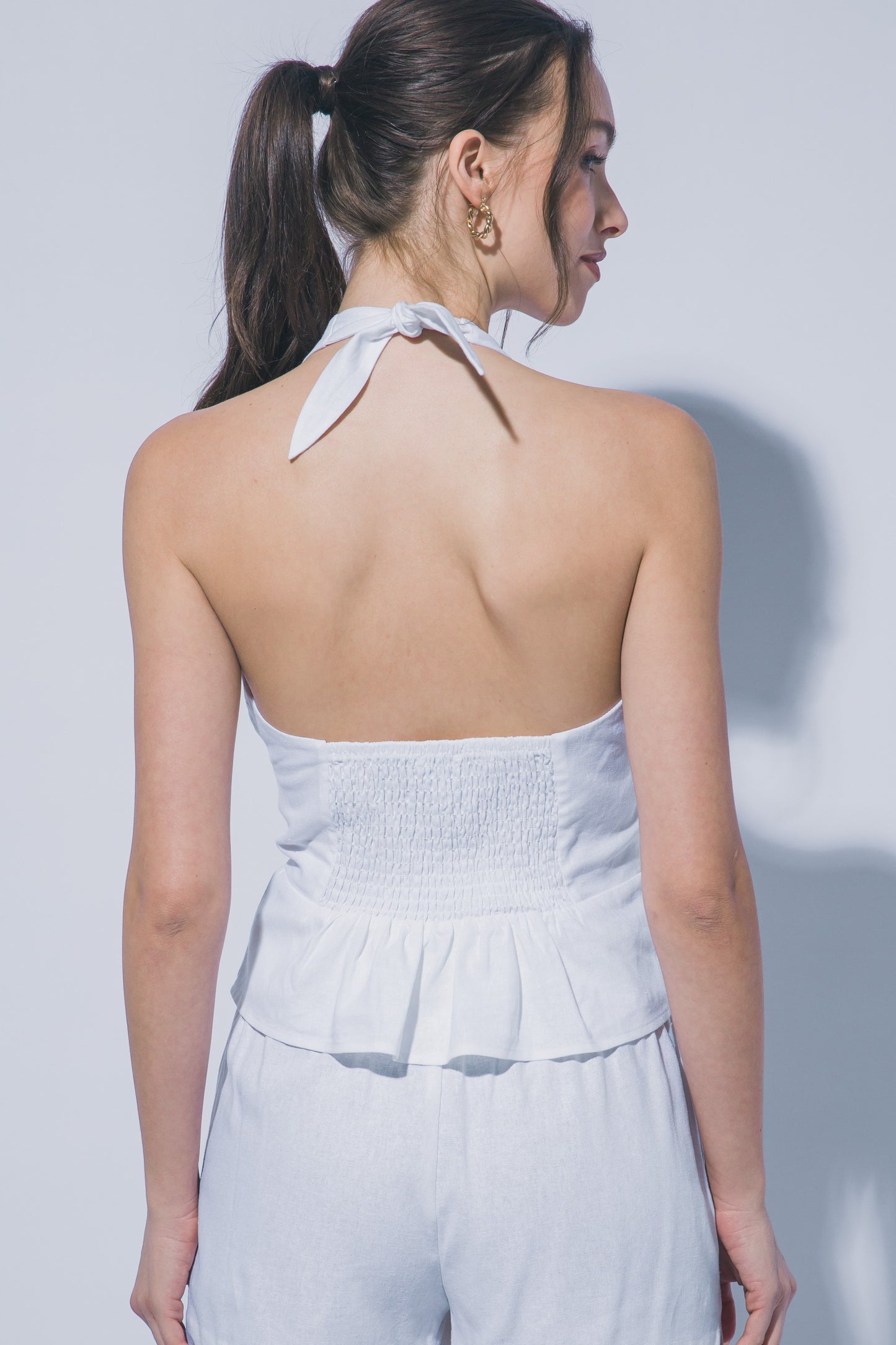 2559 Button Down Halter Top