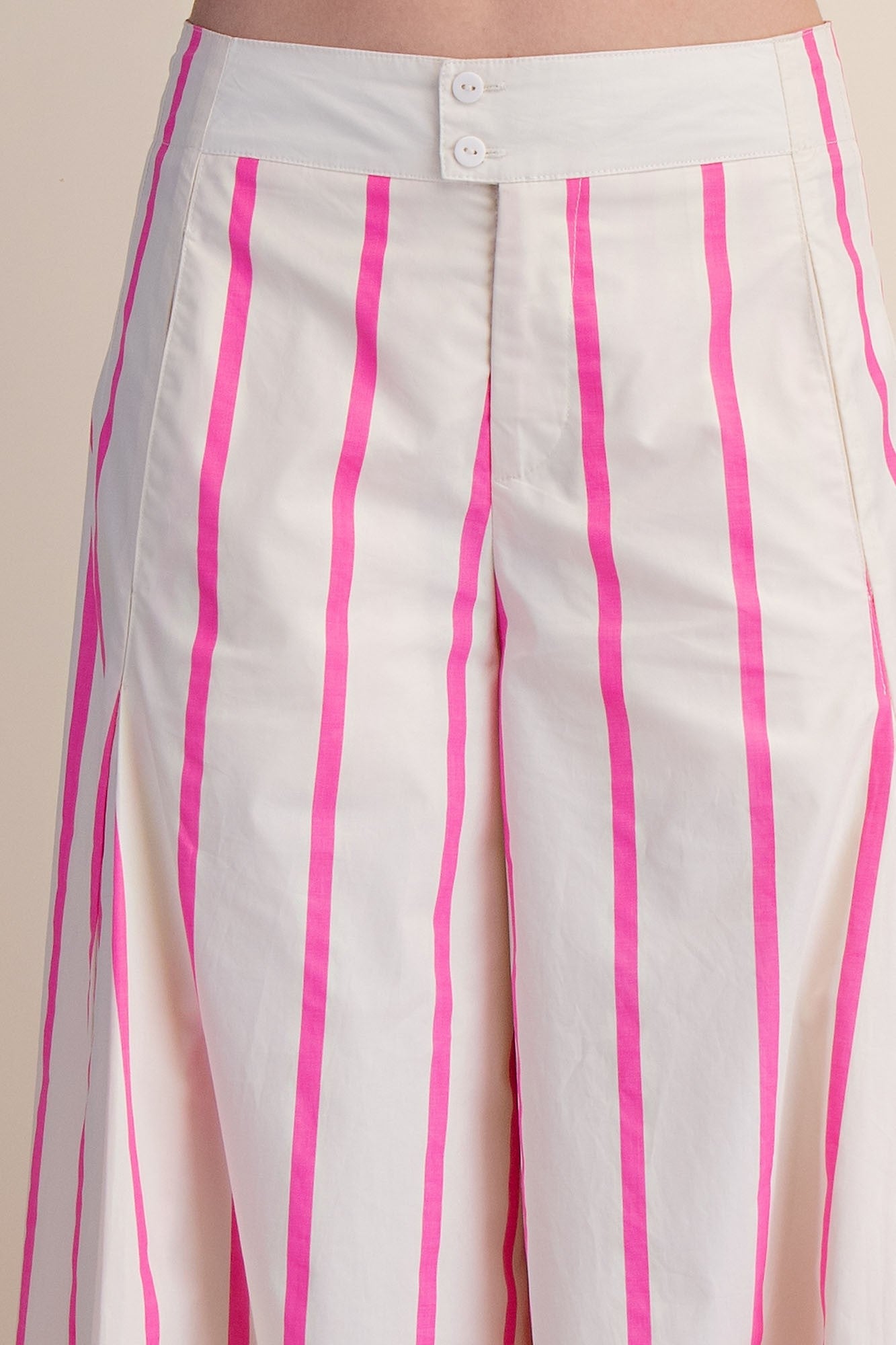 21610 Hot Pink Striped Wide Leg Pant