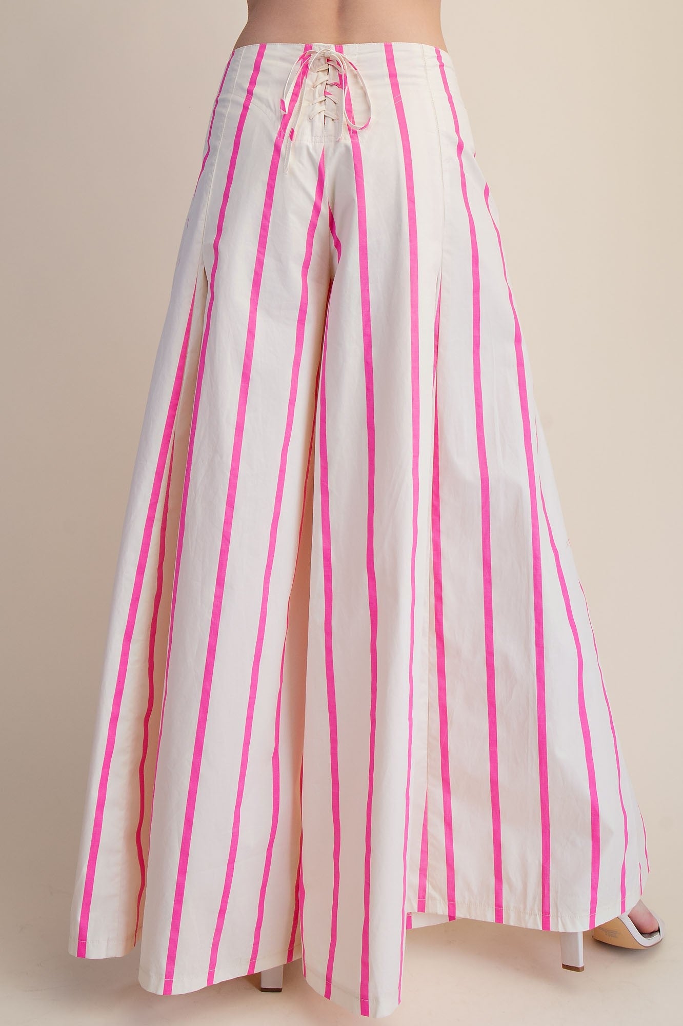 21610 Hot Pink Striped Wide Leg Pant