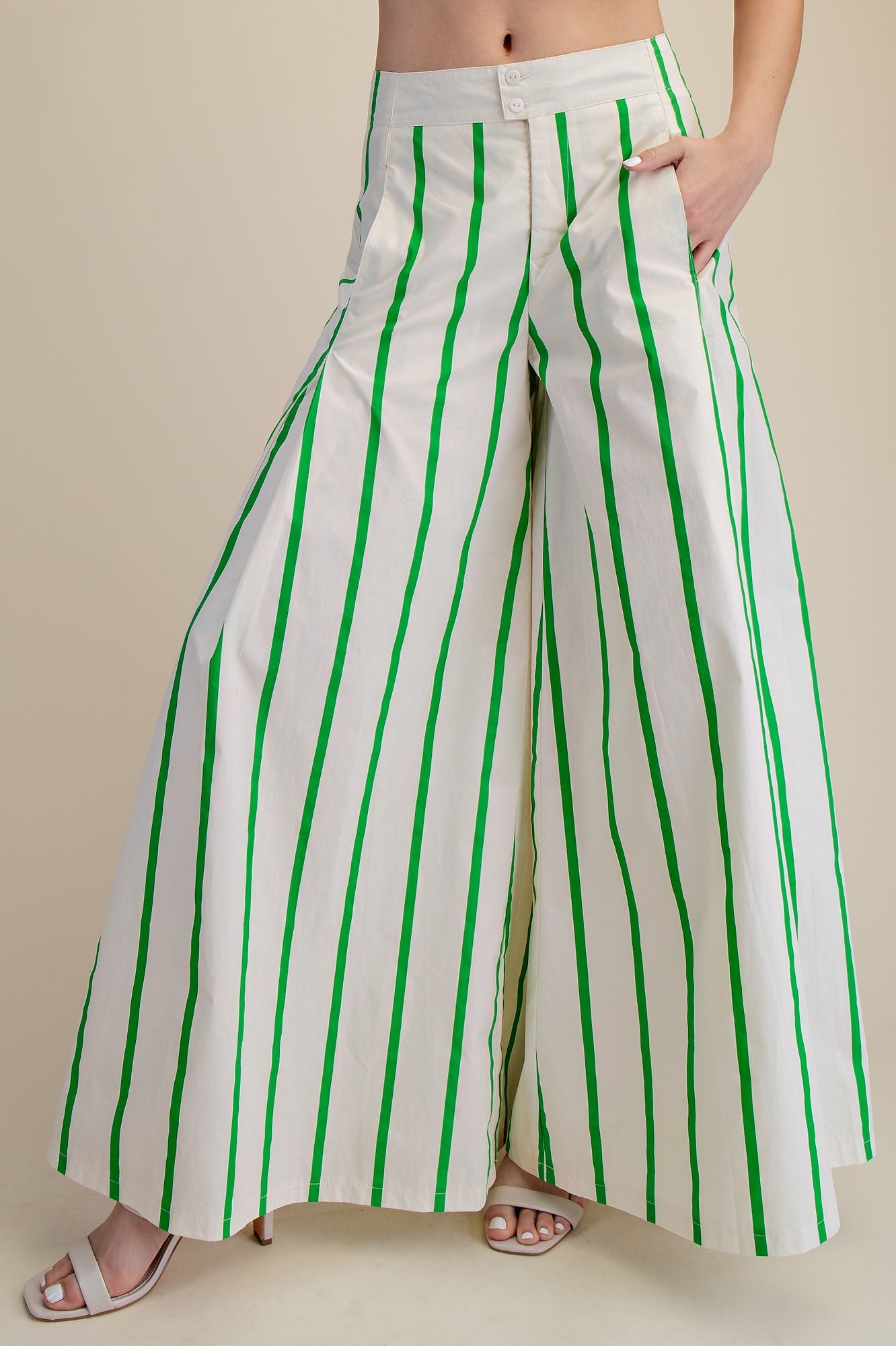 21610 Hot Pink Striped Wide Leg Pant