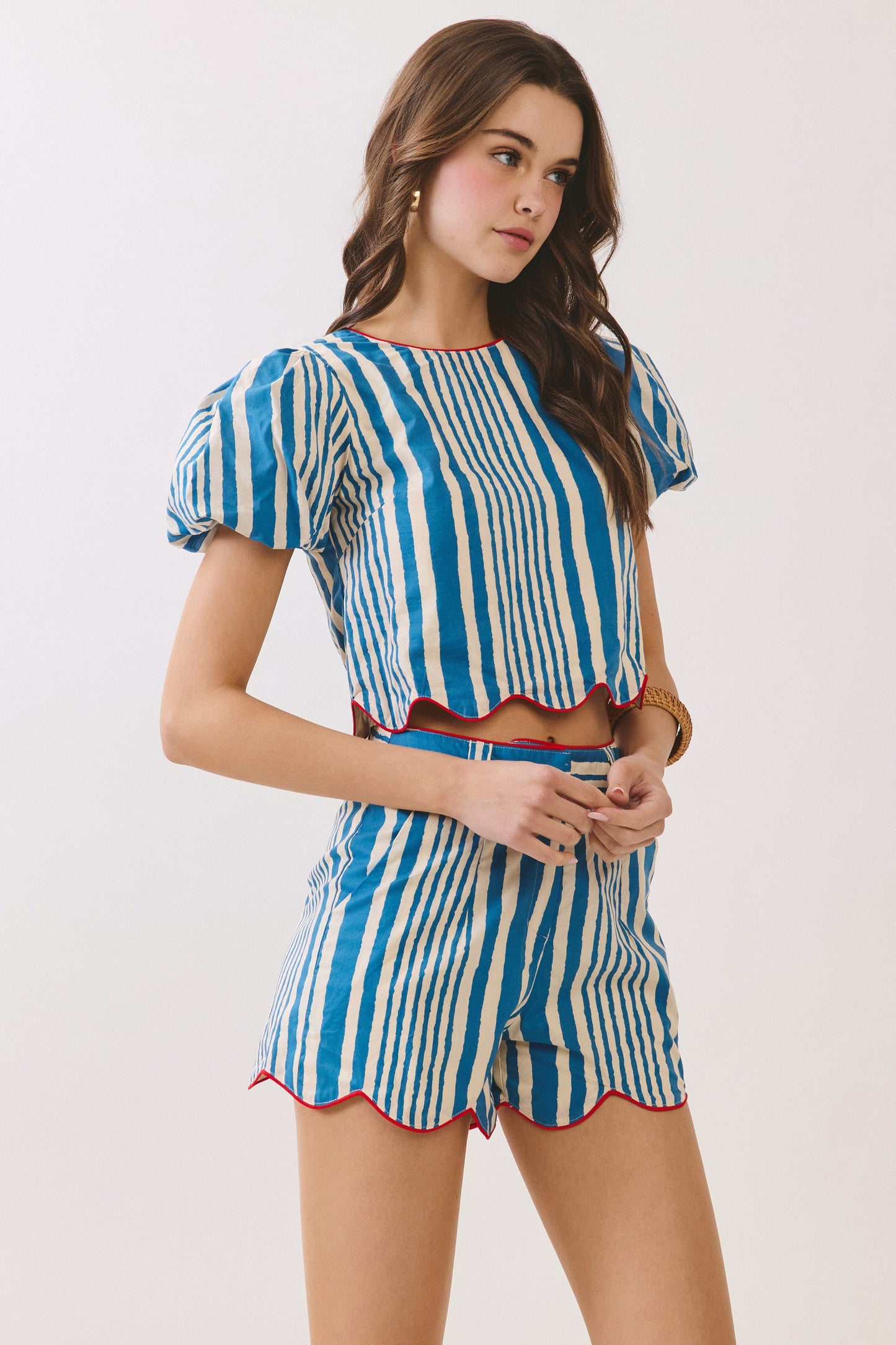 2373 Scallop Crop Top