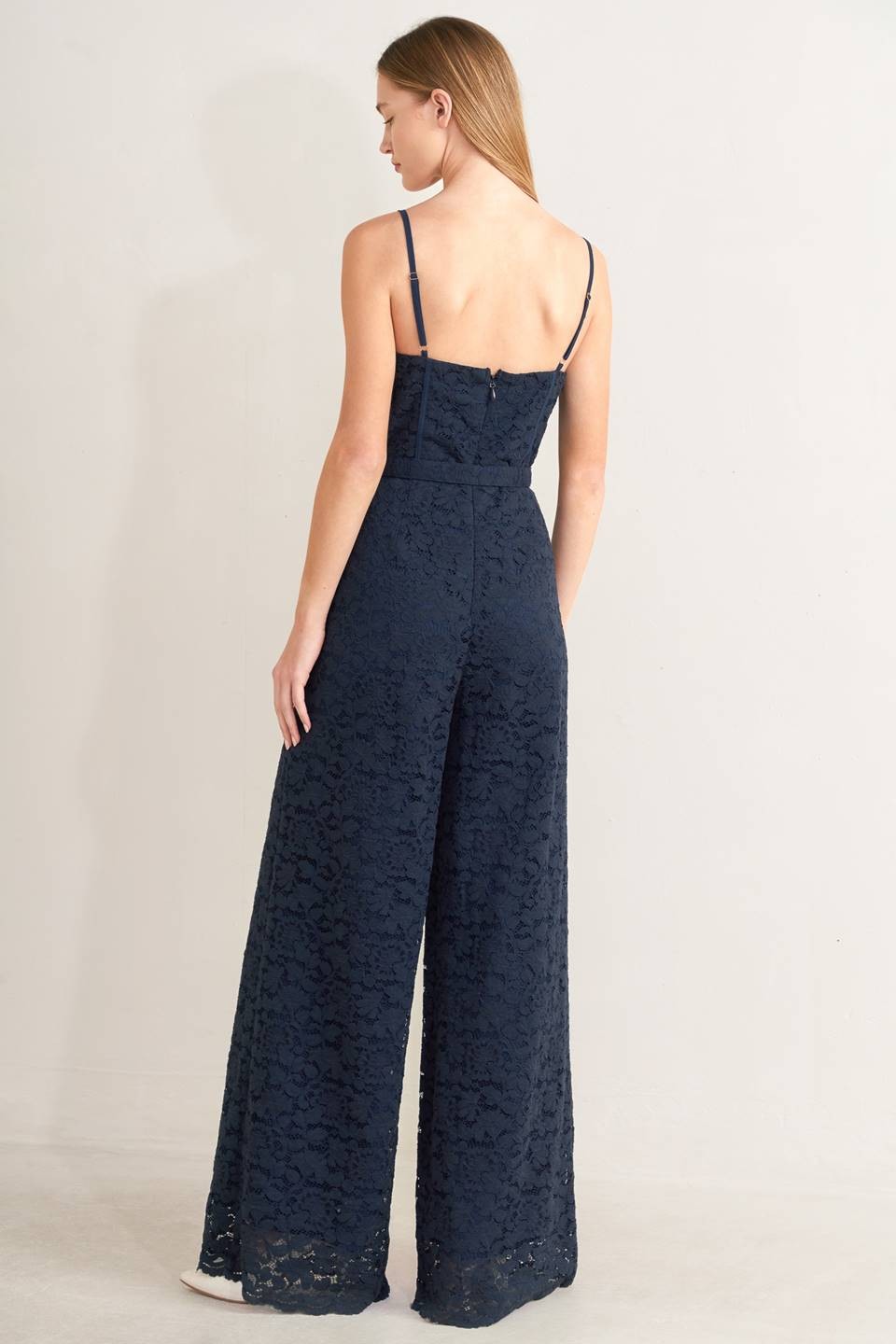 2307 Navy Lace Jumpsuit