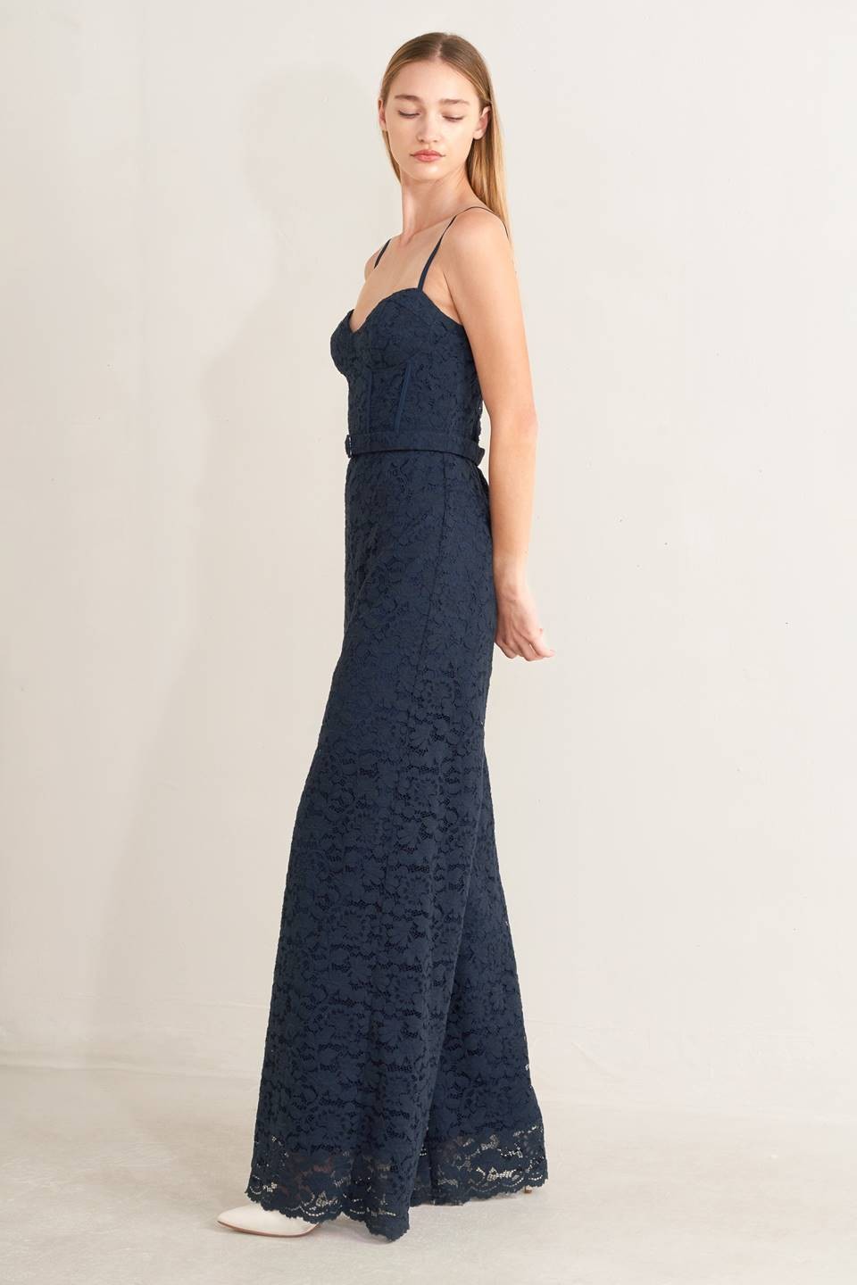 2307 Navy Lace Jumpsuit