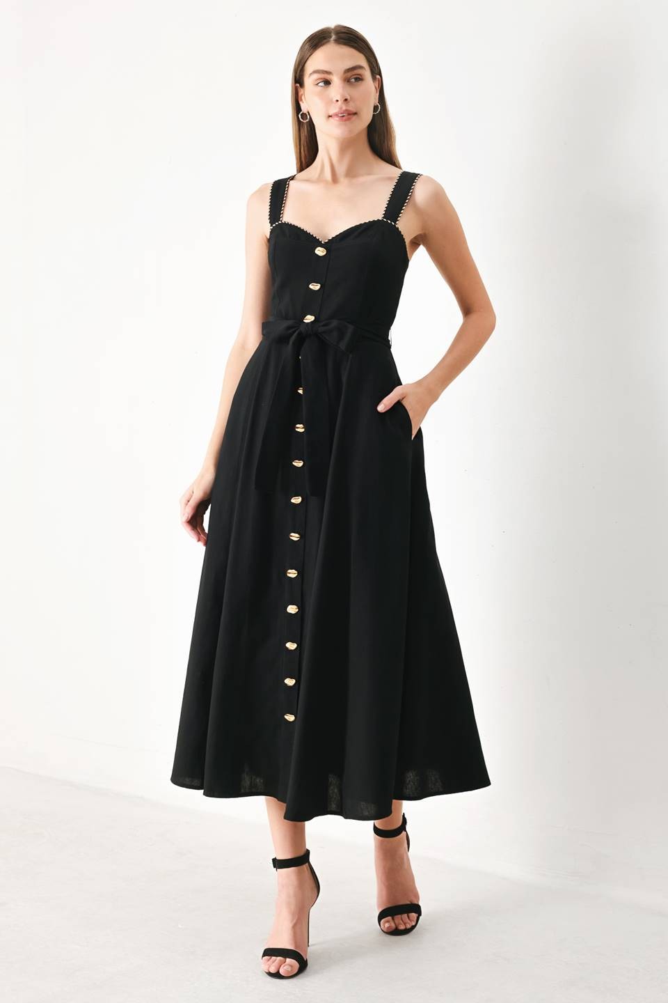 2306 Button Down Midi Dress