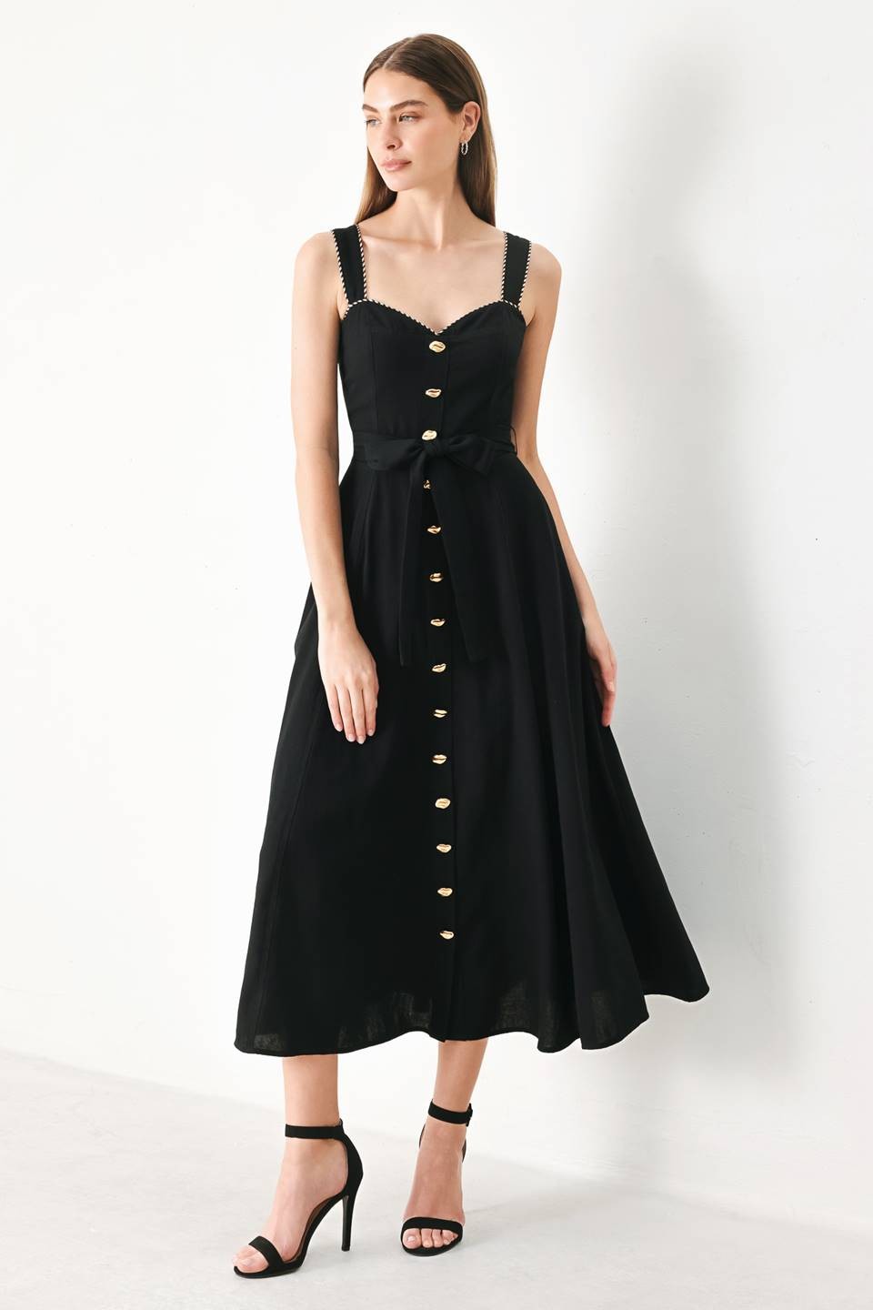 2306 Button Down Midi Dress