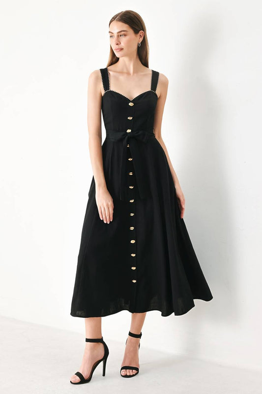 2306 Button Down Midi Dress