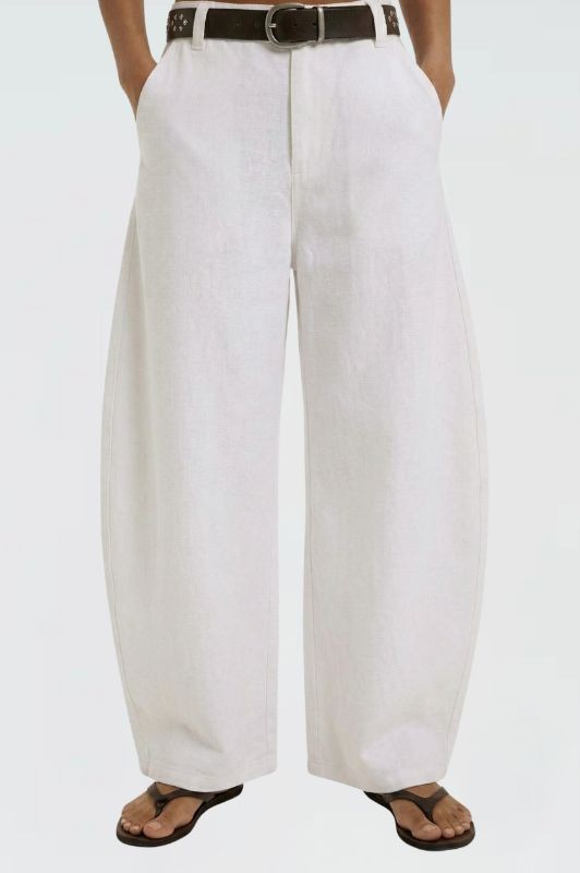 2751 White Barrel Leg Pant