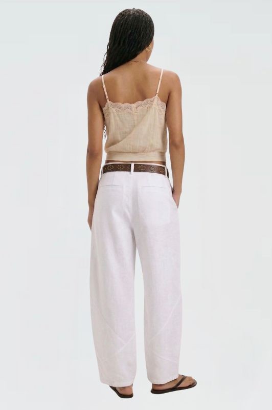 2751 White Barrel Leg Pant