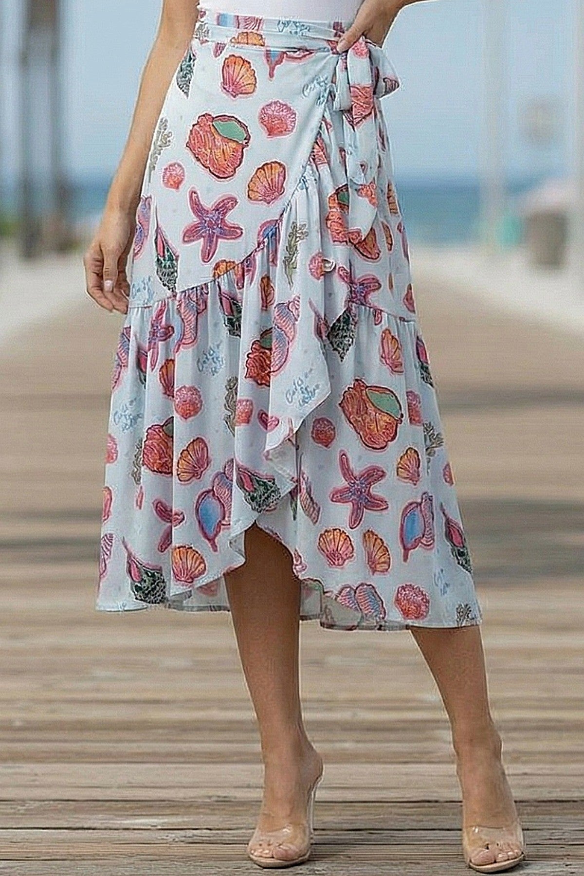 2382 Ocean Wrap Around Skirt