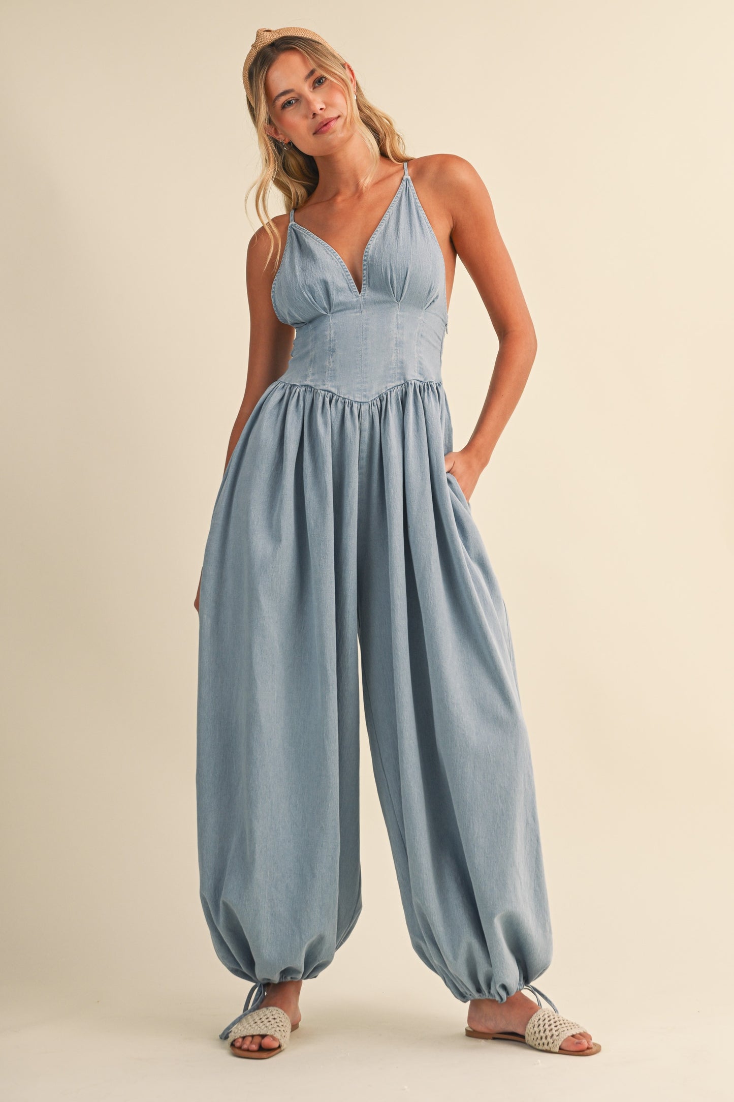 2573 Denim Corset Aladin Jumpsuit