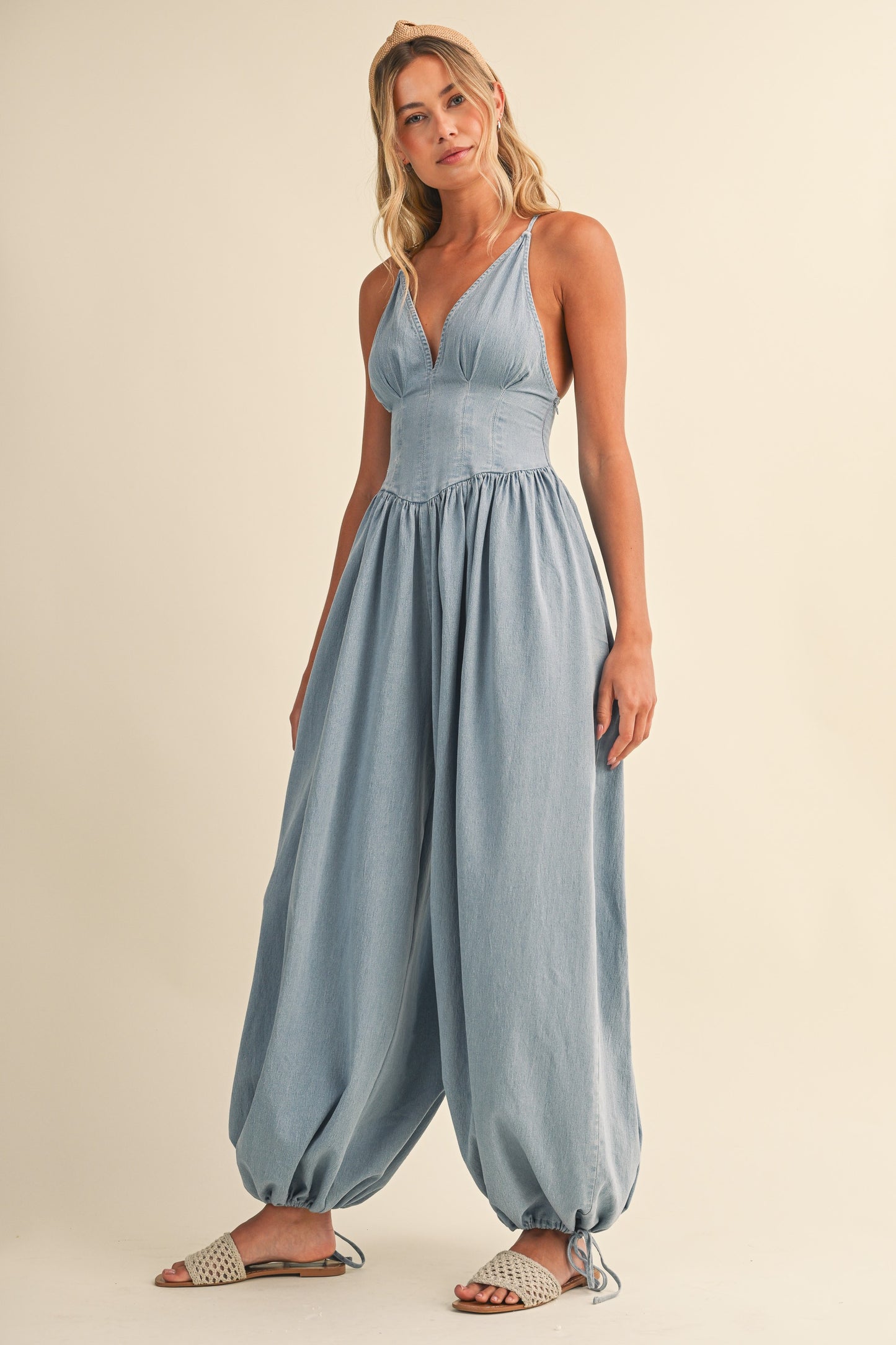 2573 Denim Corset Aladin Jumpsuit
