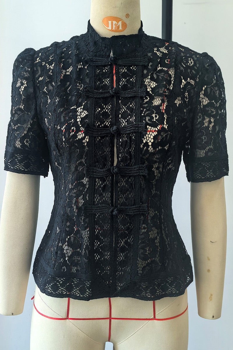 2665 Lace Chinese Knots Shirt