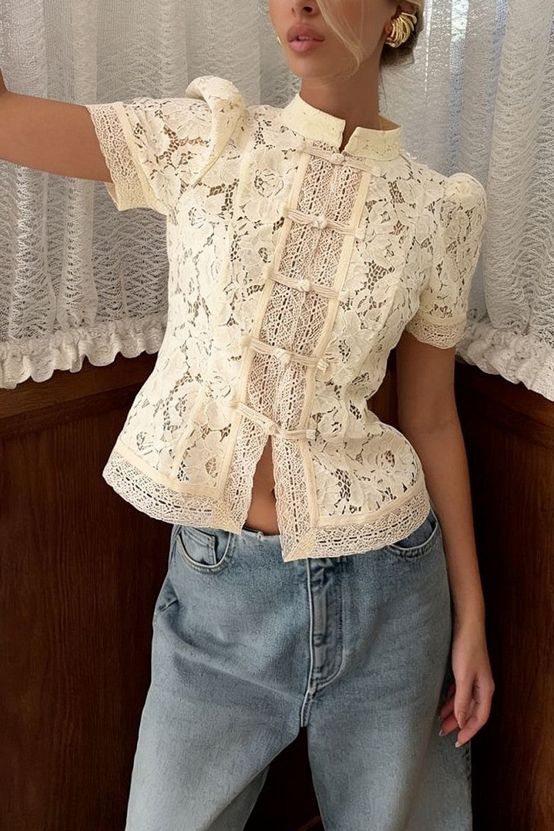 2665 Lace Chinese Knots Shirt