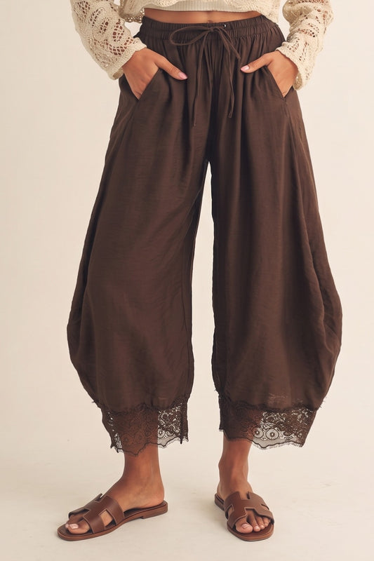 27201 Lace Trim Barrel Pant