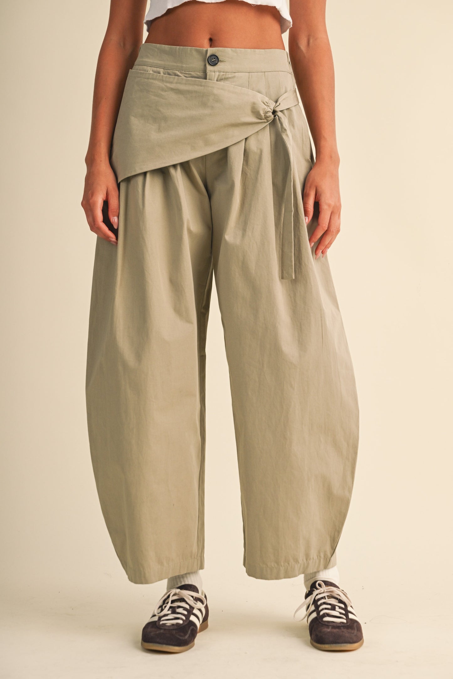 2539 Sarong Detail Barrel Pant