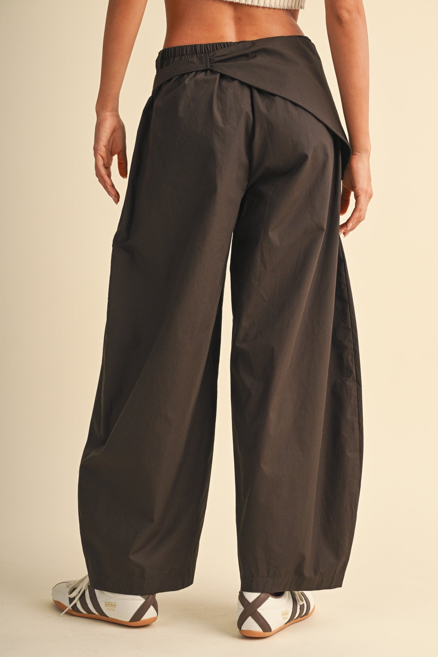 2639 Chocolate Sarong Barrel Pant