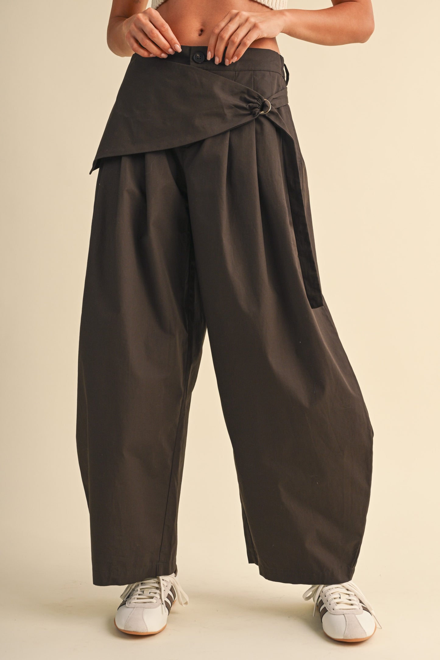 2639 Chocolate Sarong Barrel Pant