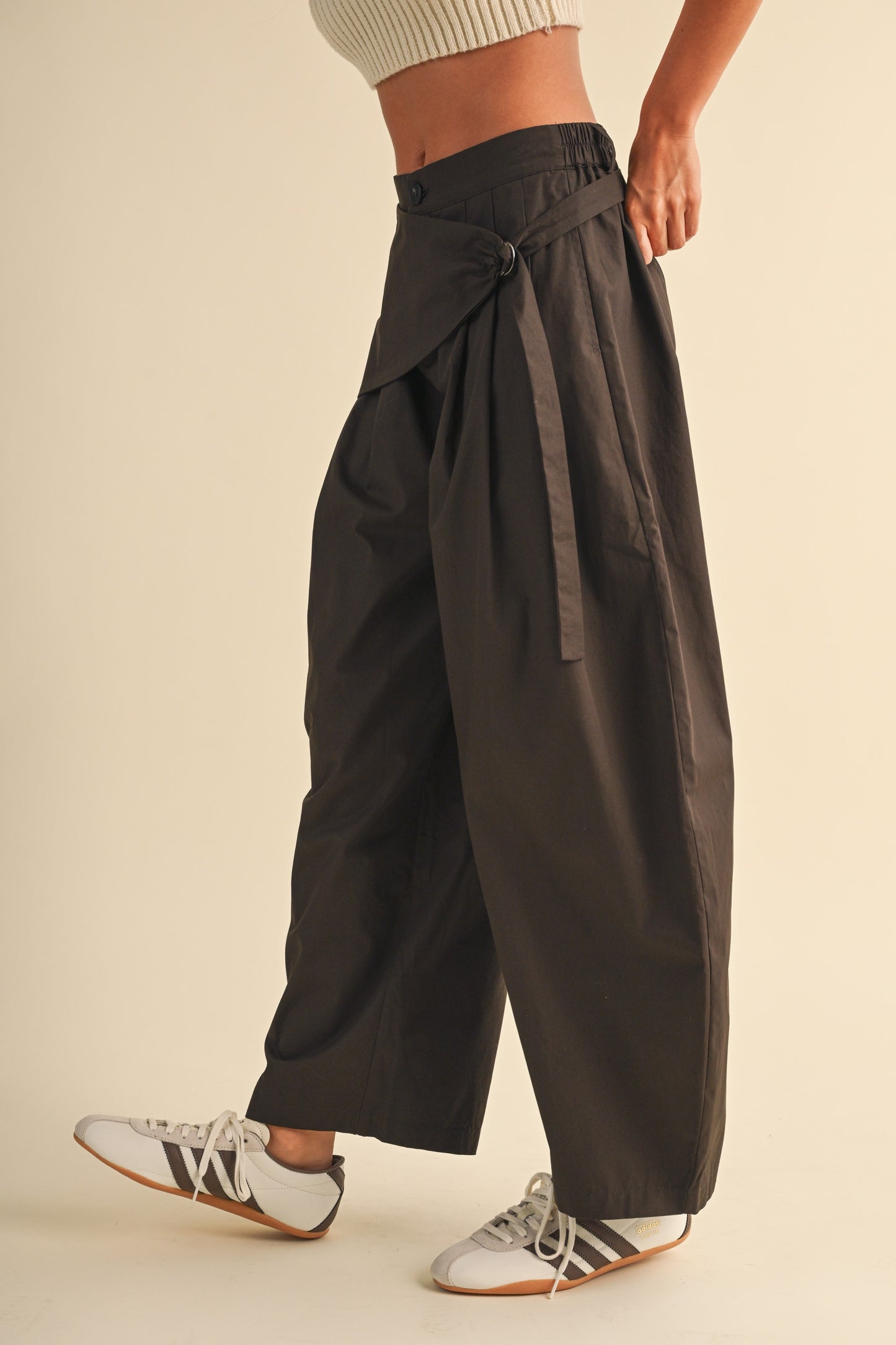 2639 Chocolate Sarong Barrel Pant