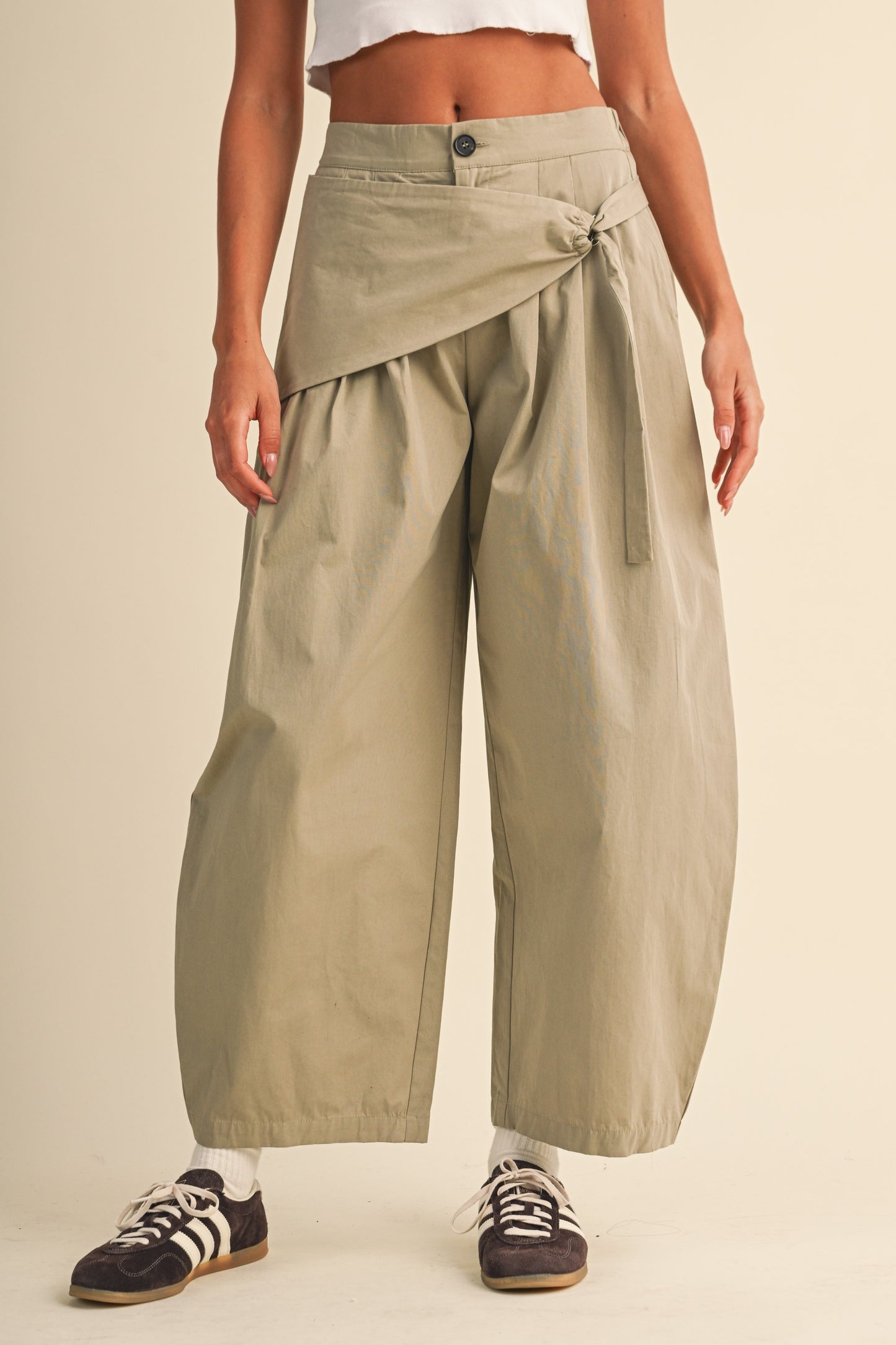 2539 Sarong Detail Barrel Pant