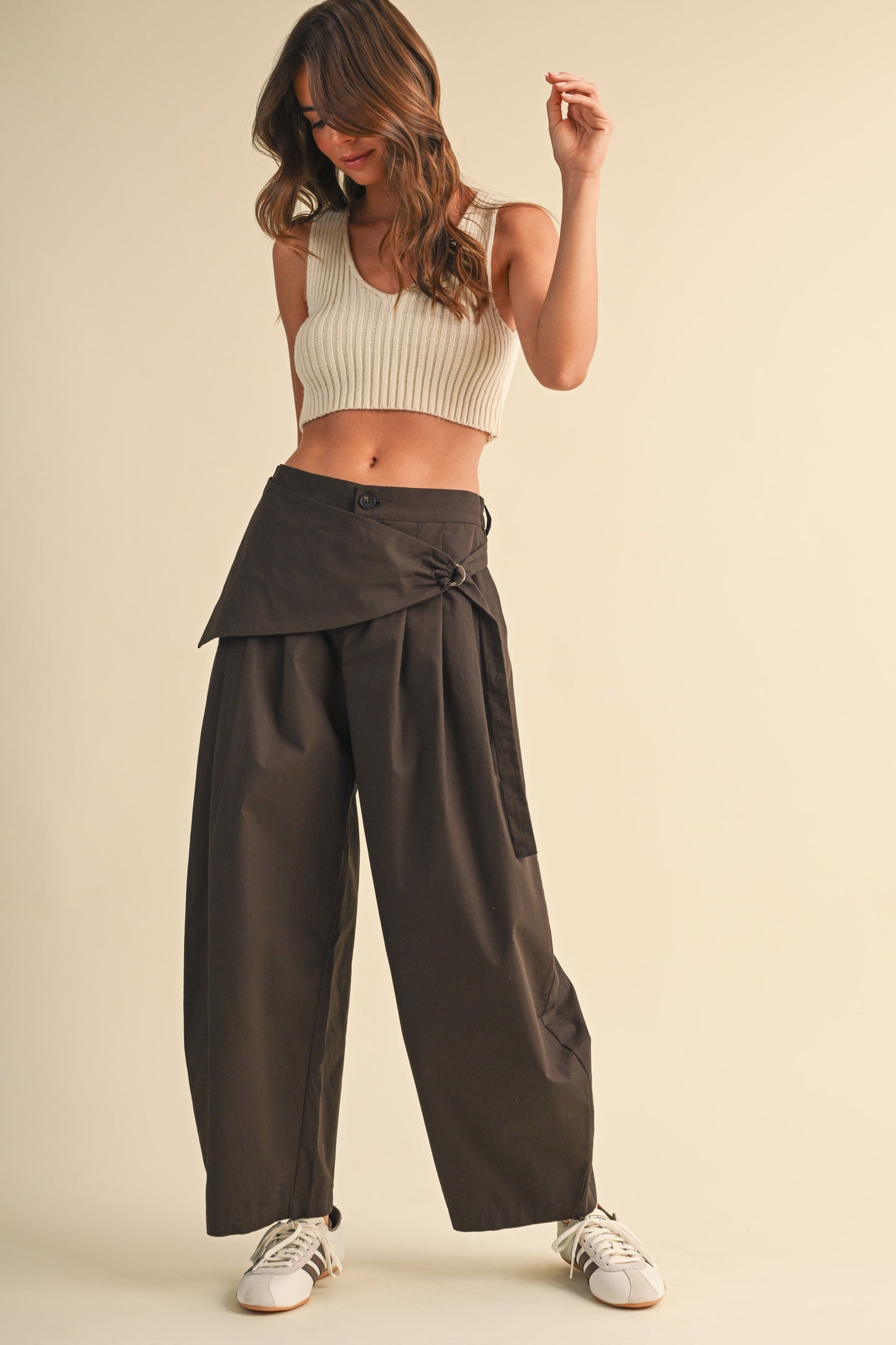 2639 Chocolate Sarong Barrel Pant