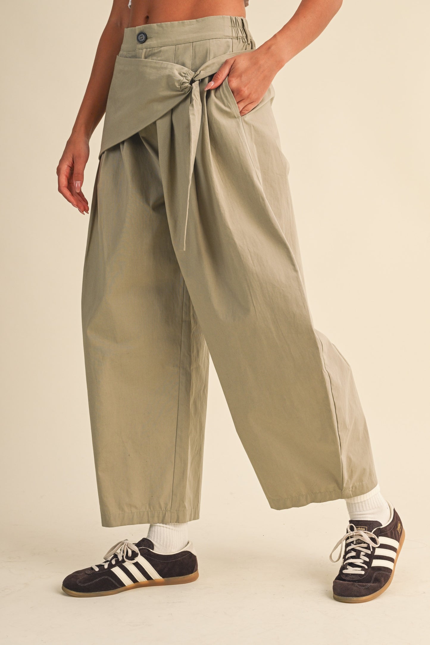 2539 Sarong Detail Barrel Pant