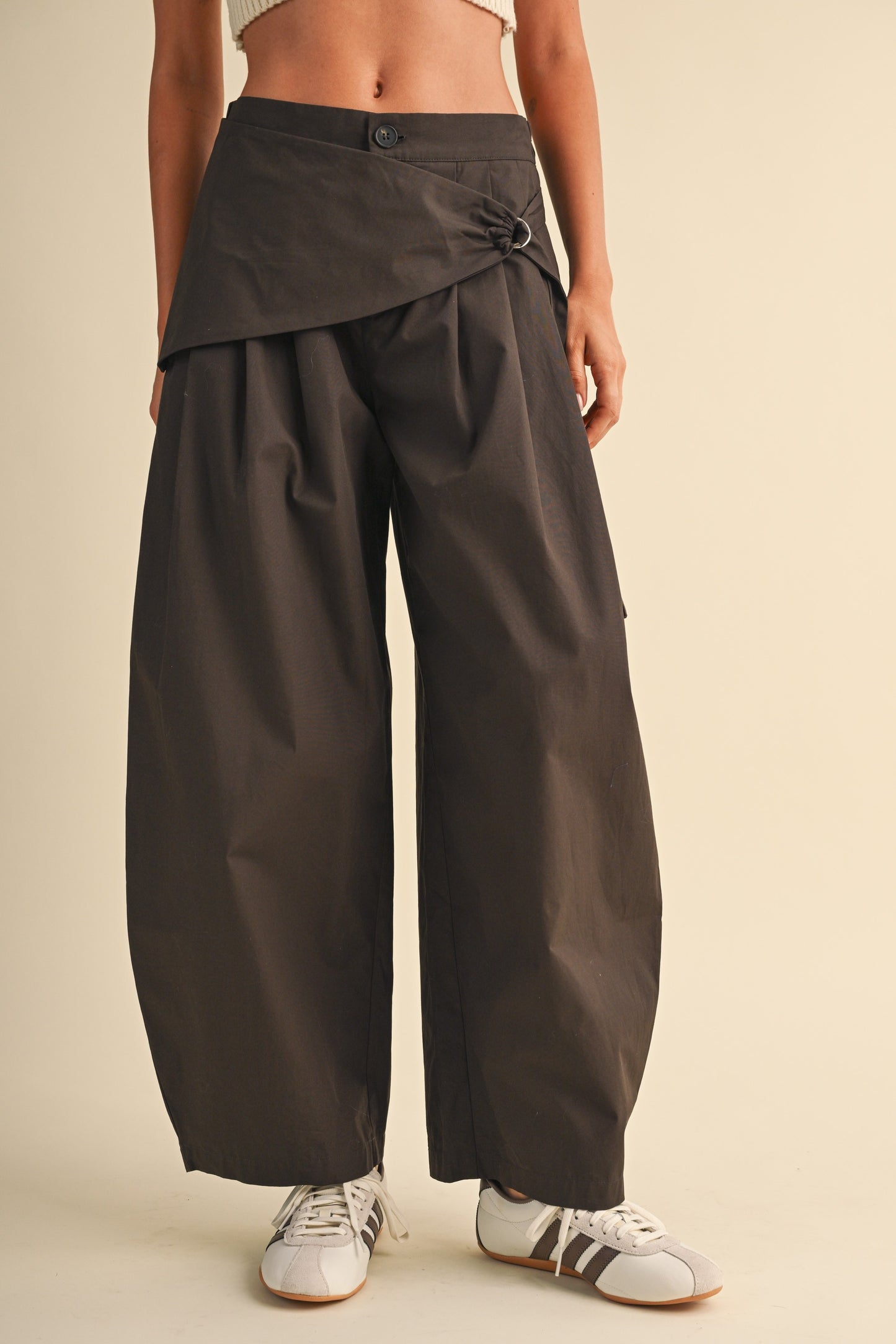 2639 Chocolate Sarong Barrel Pant