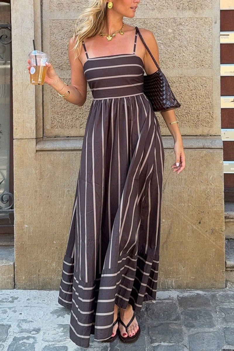 2668 Striped Maxi Dress
