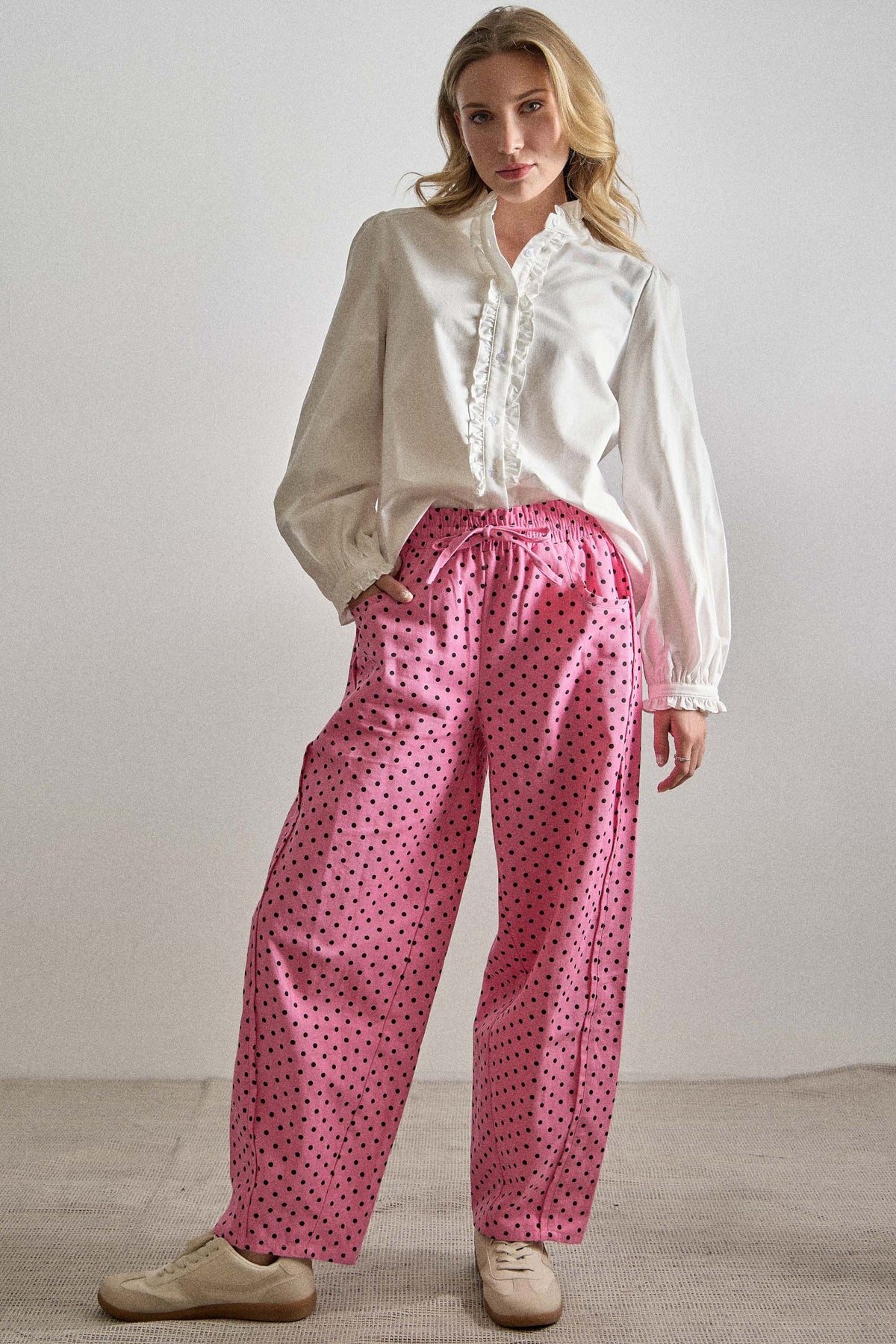 2569 Mini Polka Dots Barrel Pant