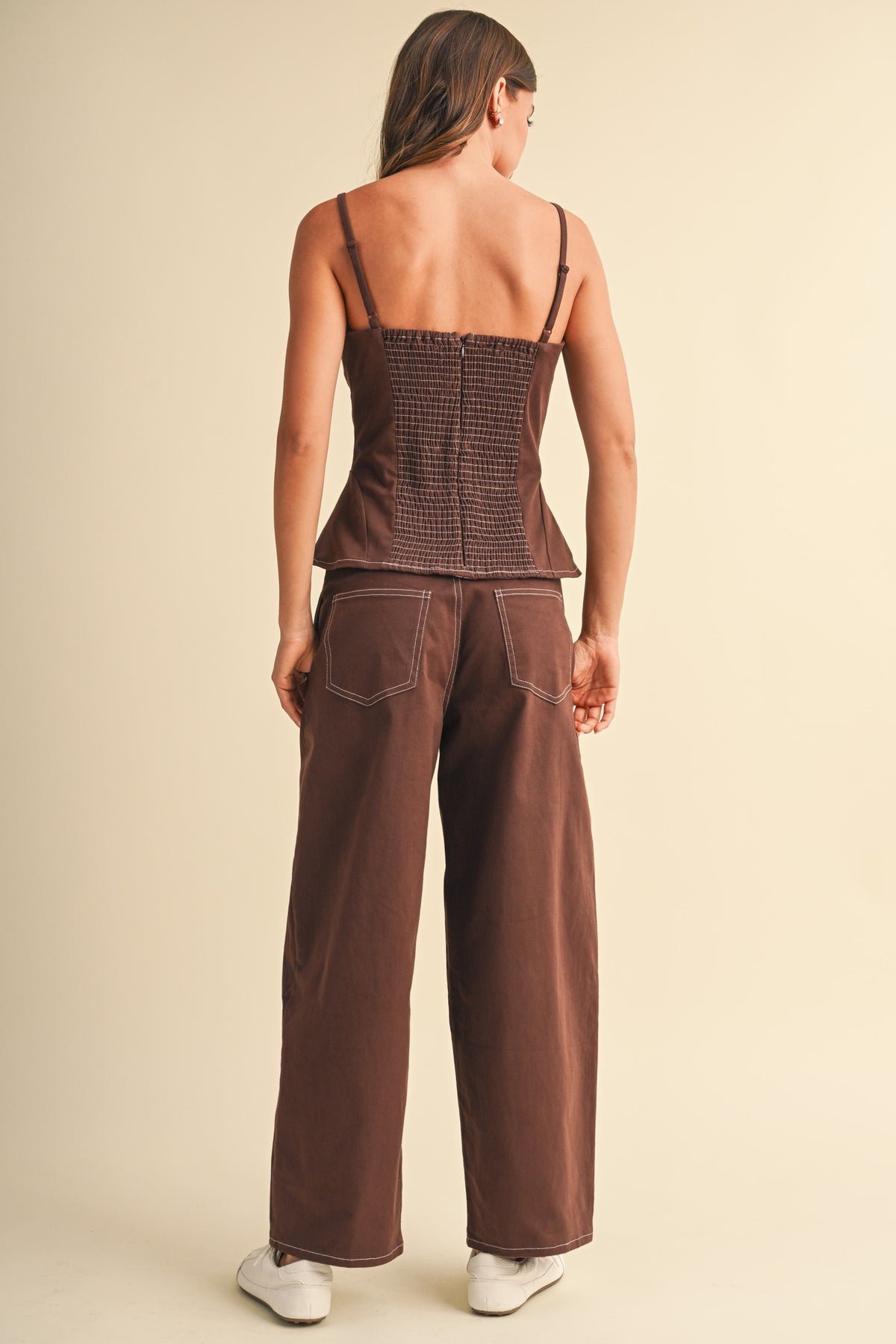 2683 Stretch Peplum Top & Barrel Pant